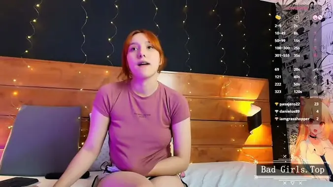 Pretty redhead teen with pretty big boobs