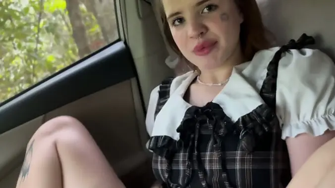 Beautiful Petite Student Gets Fucked In Car