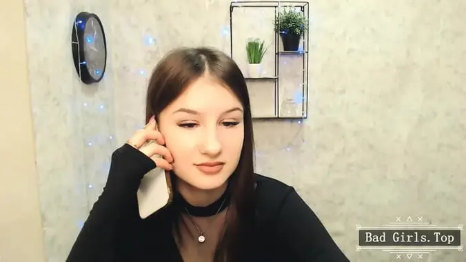 Busty big booty petite teen in latex on cam