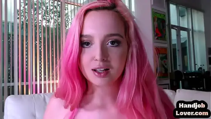 Busty pov babe stripping for bf while teasing pierced tits
