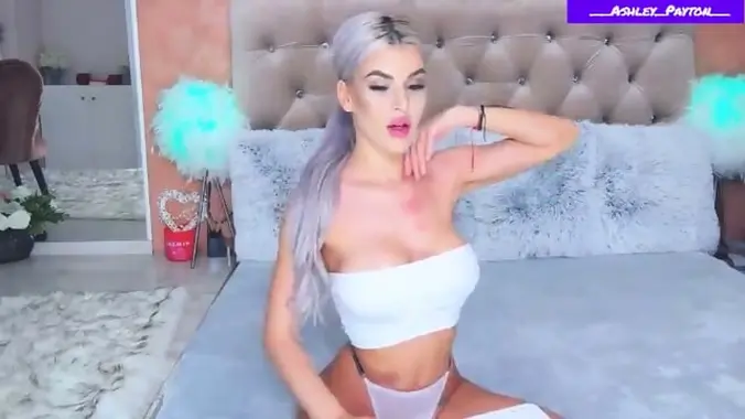 Big titty blonde Ashley Payton aka Maya Maley in sexy body-suit tease.